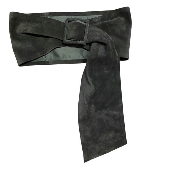 Vintage MaxMara Brown Suede Belt Extra Wide Sz Small - Picture 1 of 4